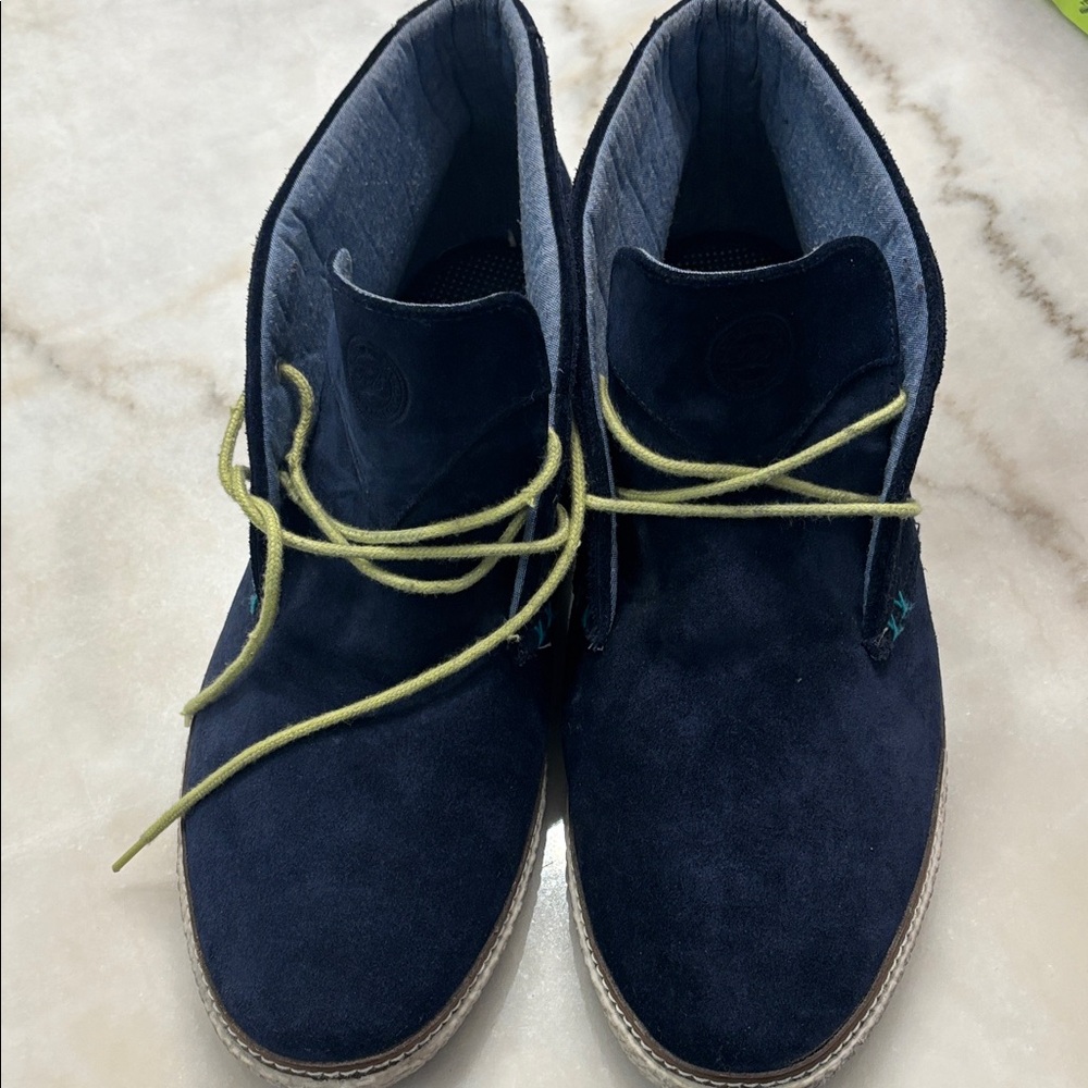 Ted Baker Dark Blue Loafers with Yellow Accent